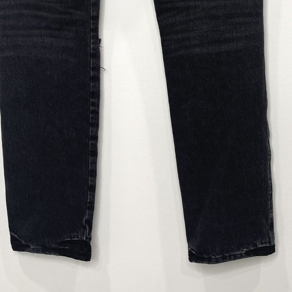Frame Le Sylvie Slender Straight in Wilkinson Rips Wash Washed Black Jeans Sz 28 - Picture 11 of 12